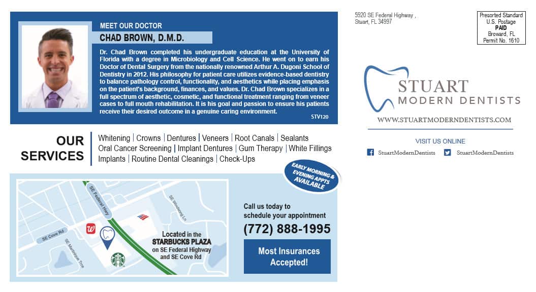 mailer with special for $59 back side